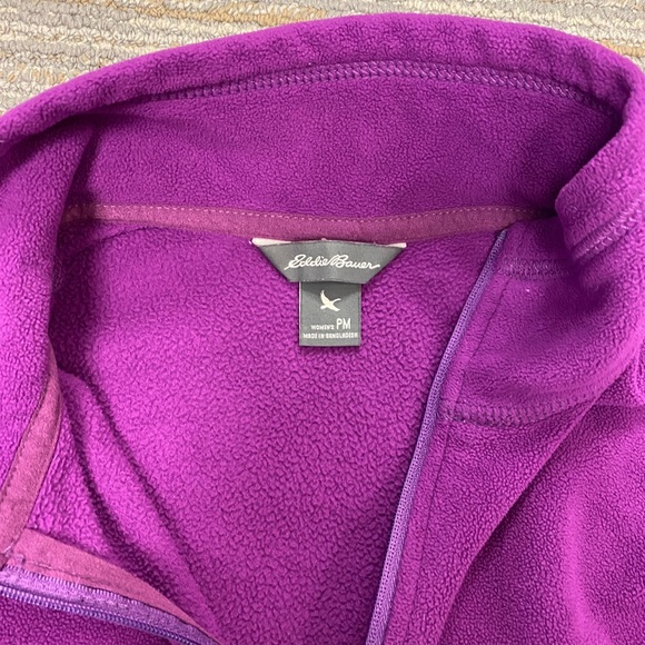 Eddie Bauer Pullover Fleece Jacket size PM Purple - Picture 2 of 3